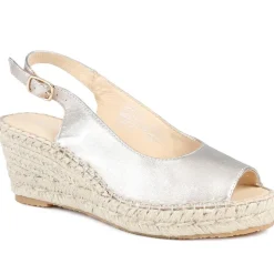 Raya Leather Slingback Wedge Espadrilles - Rose Gold