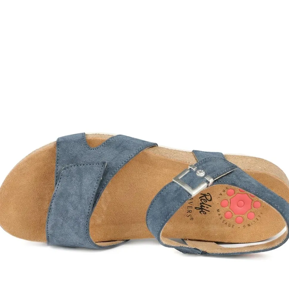 Relife Buckle & Adjustable Fasten Sandals - Denim