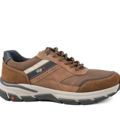 Relife Extra Wide Lace Up Rugged Trainers - Brown