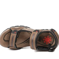 Relife Extra Wide Triple Fasten Sandals - Brown