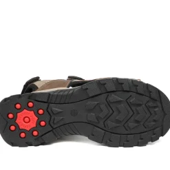 Relife Extra Wide Triple Fasten Sandals - Brown