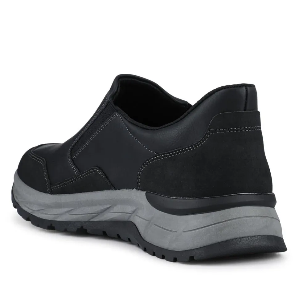 Relife Wide Fit Elasticated Slip-On Shoes - Black