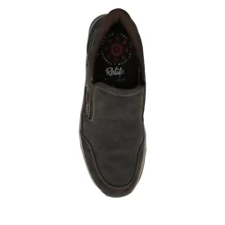 Relife Wide Fit Elasticated Slip-On Shoes - Dark Brown