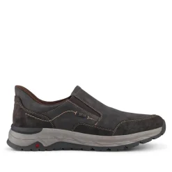 Relife Wide Fit Elasticated Slip-On Shoes - Dark Brown