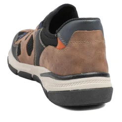 Relife Wide Fit Rugged Slip On Shoes - Brown