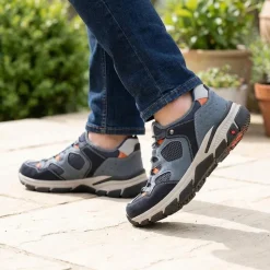 Relife Wide Fit Rugged Slip On Shoes - Navy