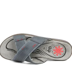 Relife Wide Fit Slip On Sandals - Navy
