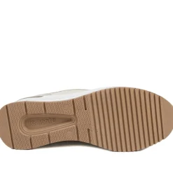 Remonte Cushioned Leather Zip & Lace Trainers - Cream Multi