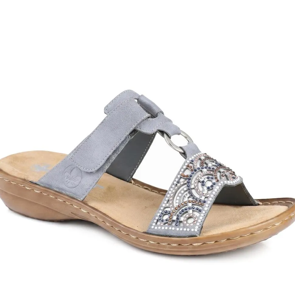 Rieker Adjustable Fasten Slip On Sandals - Blue