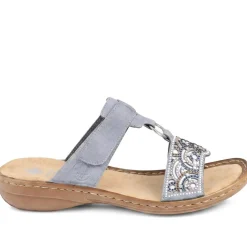 Rieker Adjustable Fasten Slip On Sandals - Blue