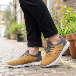 Rieker Breathable Bungee Lace Trainers - Yellow