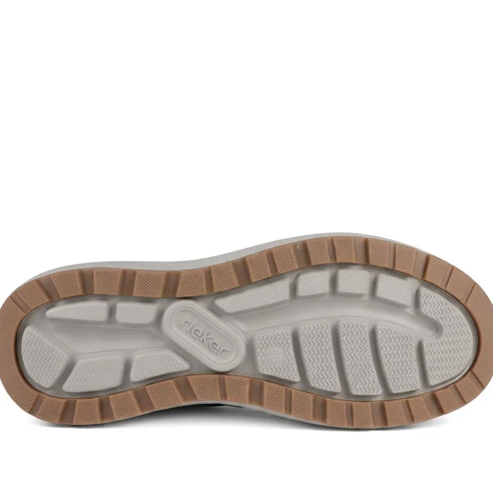 Rieker Bungee Lace Shoes With Rugged Sole - Navy