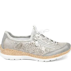 Rieker Bungee Lace & Zip Trainers - Grey