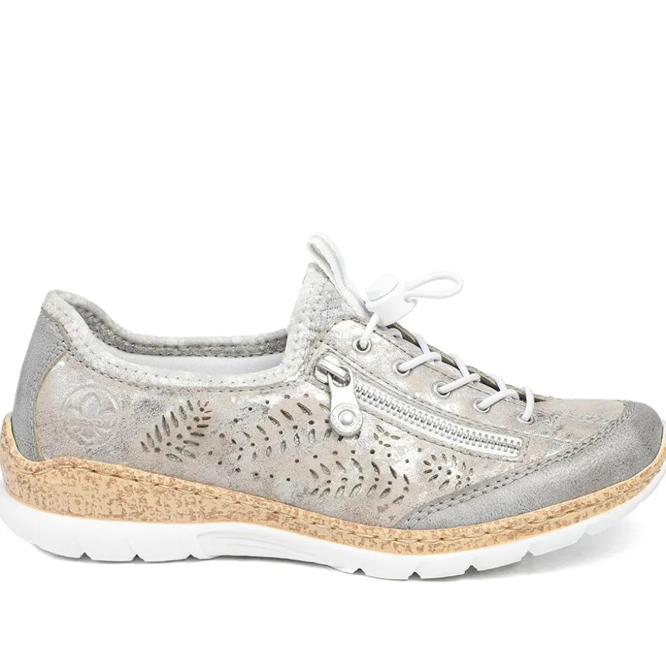 Rieker Bungee Lace & Zip Trainers - Grey