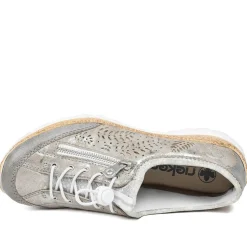Rieker Bungee Lace & Zip Trainers - Grey
