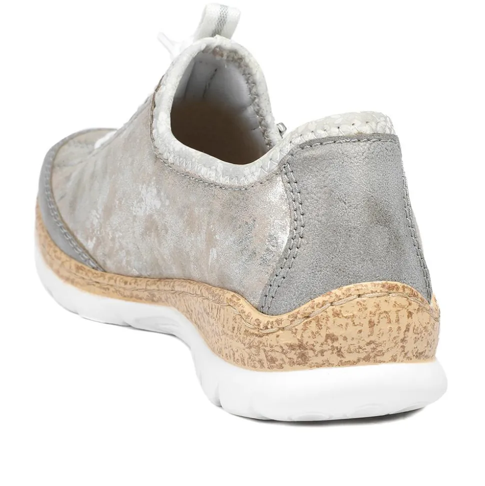 Rieker Bungee Lace & Zip Trainers - Grey