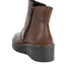 Rieker Chunky Leather Ankle Boots - Brown
