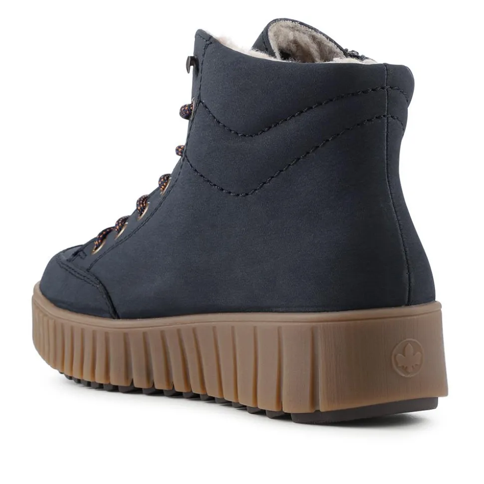 Rieker Chunky Zip Up Hi Tops - Navy