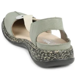 Rieker Daiselda Leather Closed Toe Sandals - Sage