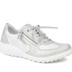 Rieker Extra Wide Lace & Zip Fasten Trainers - Silver