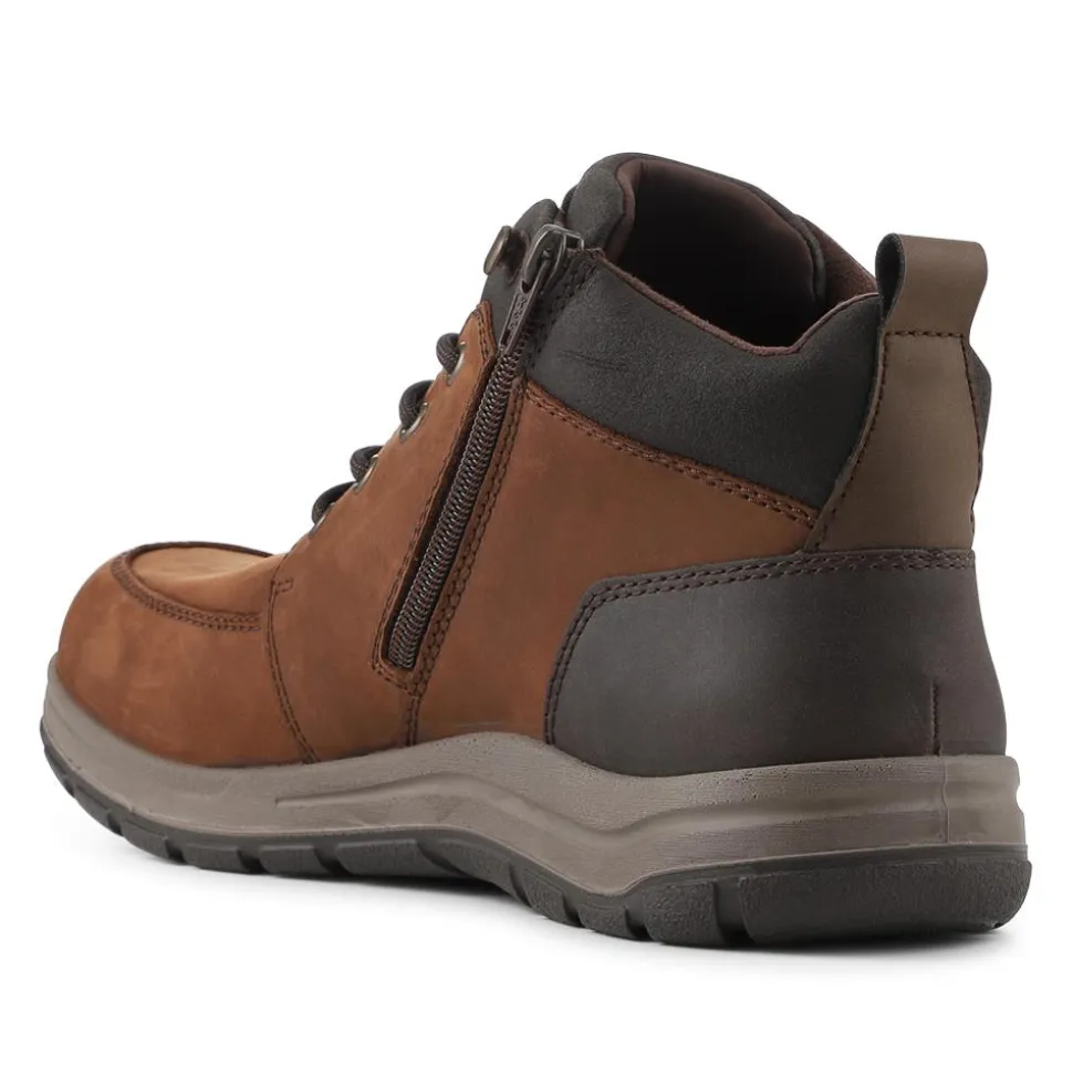 Rieker Extra Wide Leather Lace Up Boots - Brown