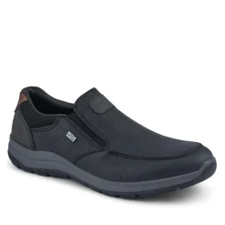 Rieker Extra-Wide Leather Slip-On Shoes - Black