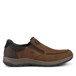Rieker Extra-Wide Leather Slip-On Shoes - Brown