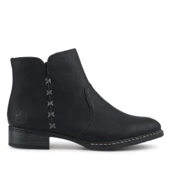 Rieker Flat-Heeled Ankle Boots - Black