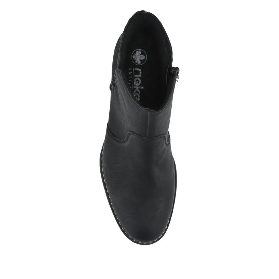 Rieker Flat-Heeled Ankle Boots - Black