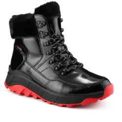Rieker Fleece-Lined Hiker Boots - Black-Red