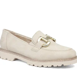 Rieker Grip Sole Buckle Moccasins - Beige