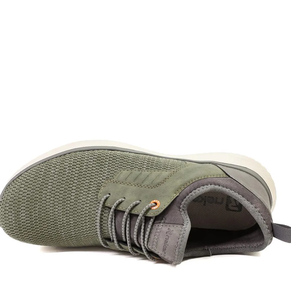Rieker Lace Up Low Top Trainers - Khaki