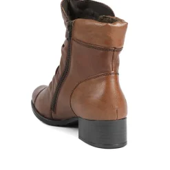 Rieker Leather Buttoned Ankle Boots - Brown