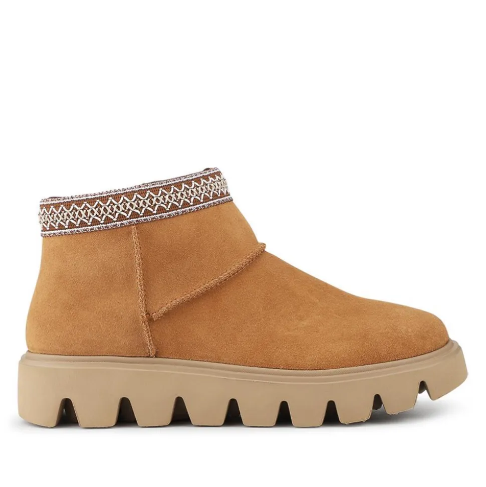 Rieker Leather Cushioned Shoes - Tan