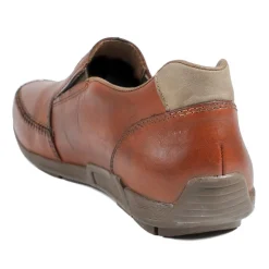 Rieker Leather Elasticated Slip On Shoes - Tan