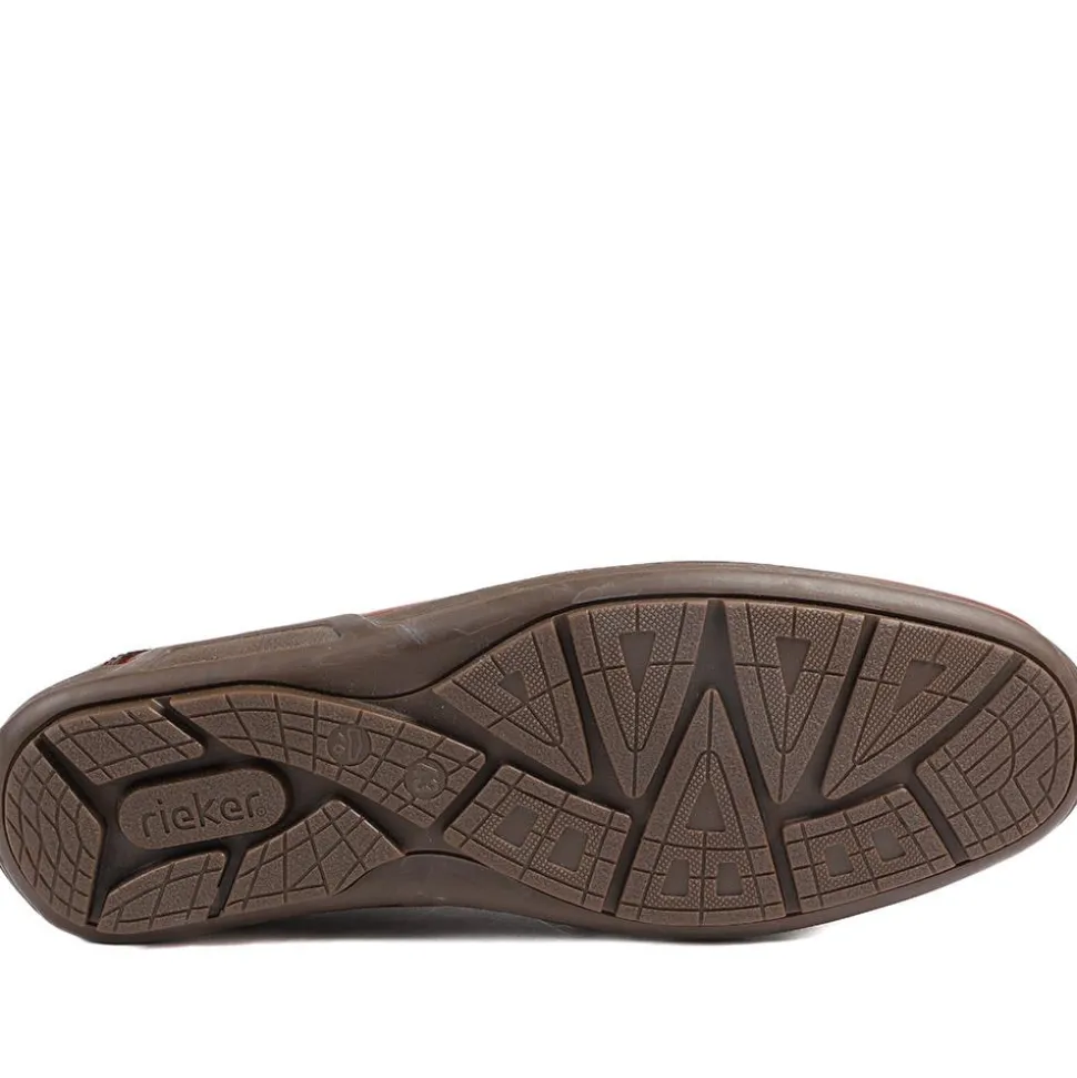 Rieker Leather Elasticated Slip On Shoes - Tan