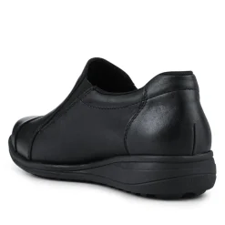 Rieker Leather Slip-On Shoes - Black