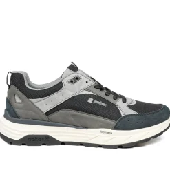 Rieker Low Top Lace Up Trainers - Black-Grey