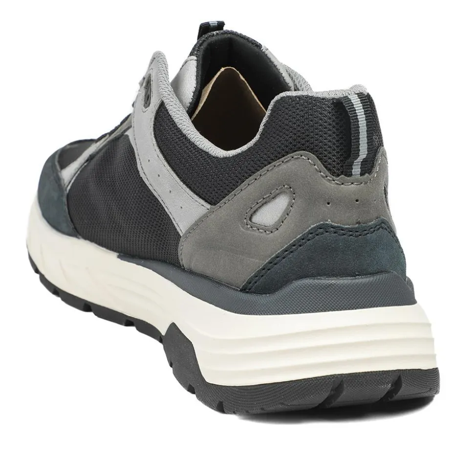 Rieker Low Top Lace Up Trainers - Black-Grey