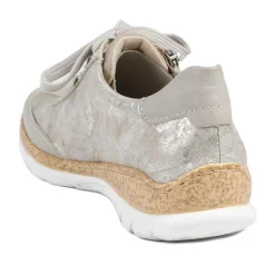 Rieker Memory Foam Zip & Lace Shoes - Beige