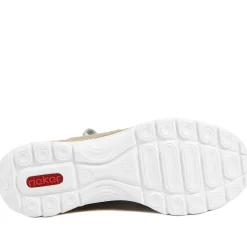 Rieker Memory Foam Zip & Lace Shoes - Beige