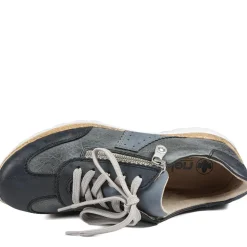 Rieker Memory Foam Zip & Lace Shoes - Navy