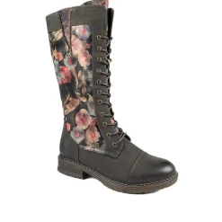 Rieker Multi Zip Calf Length Boots - Black
