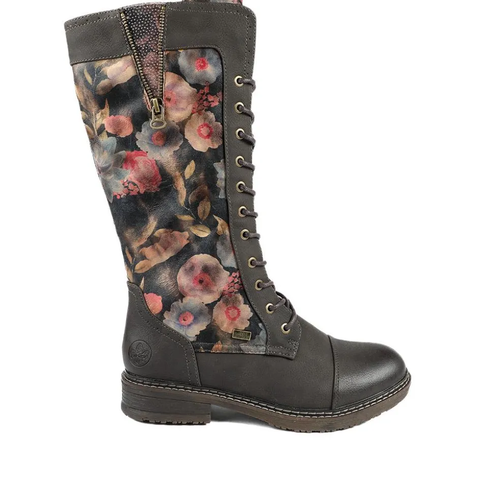 Rieker Multi Zip Calf Length Boots - Black