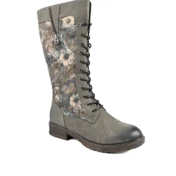 Rieker Multi Zip Calf Length Boots - Grey