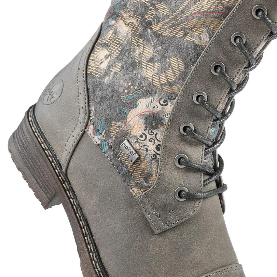 Rieker Multi Zip Calf Length Boots - Grey