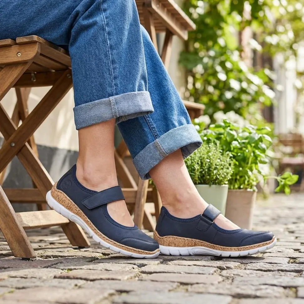 Rieker Nikita Mary Janes - Navy