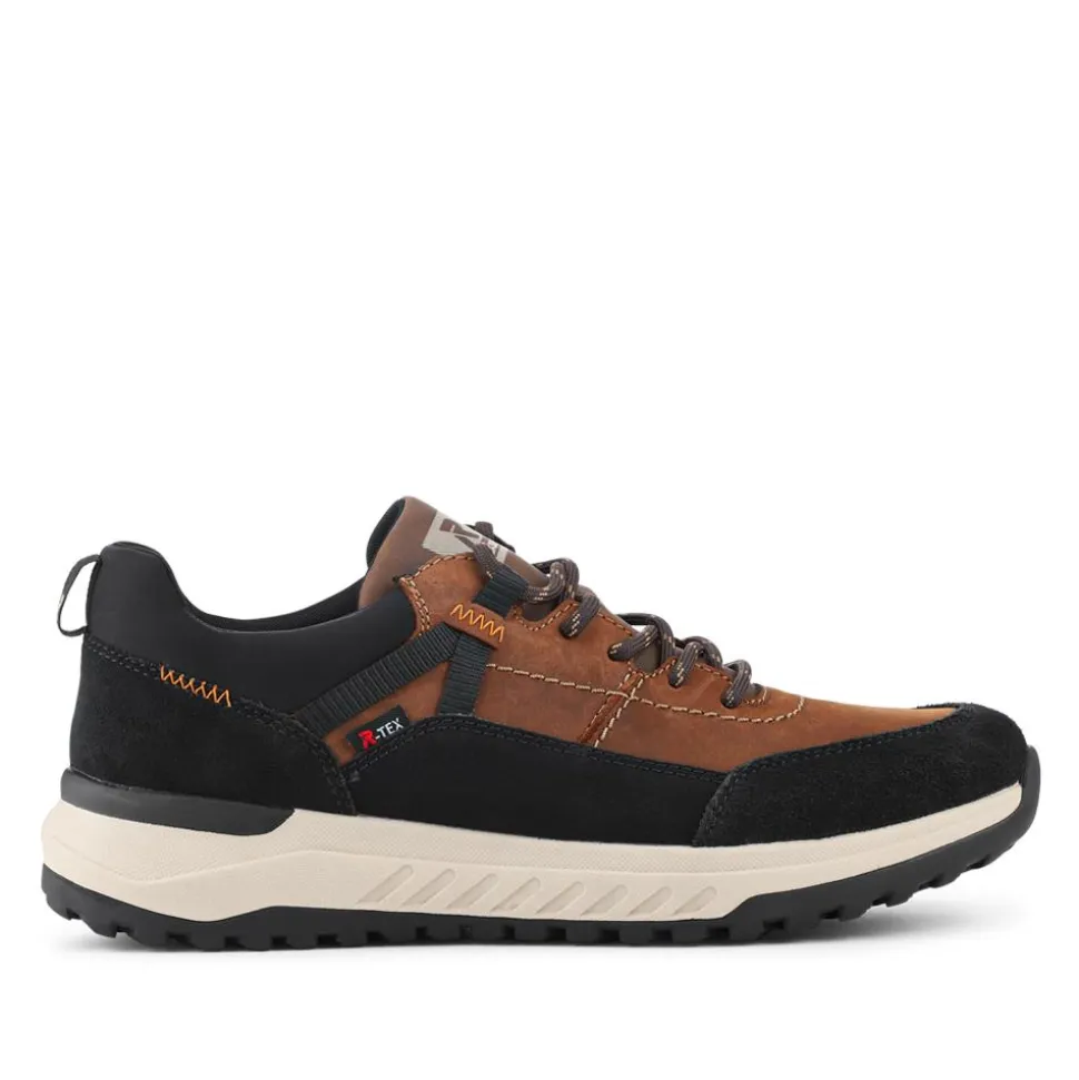 Rieker Rugged Leather Trainers - Brown