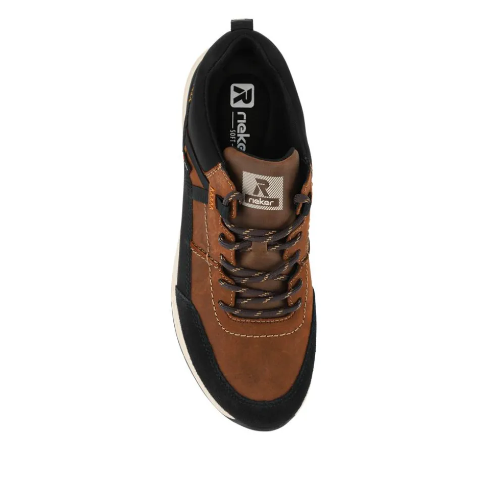 Rieker Rugged Leather Trainers - Brown