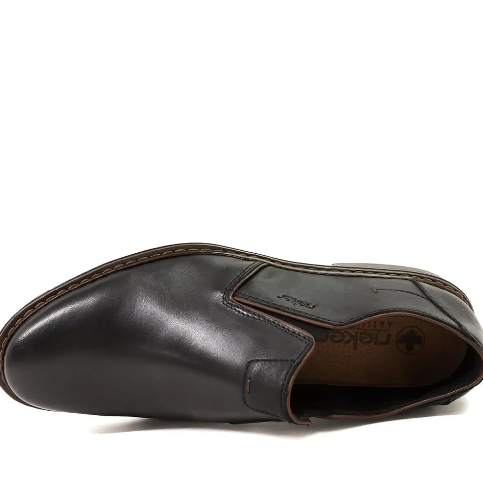 Rieker Smart Leather Slip On Shoes - Black